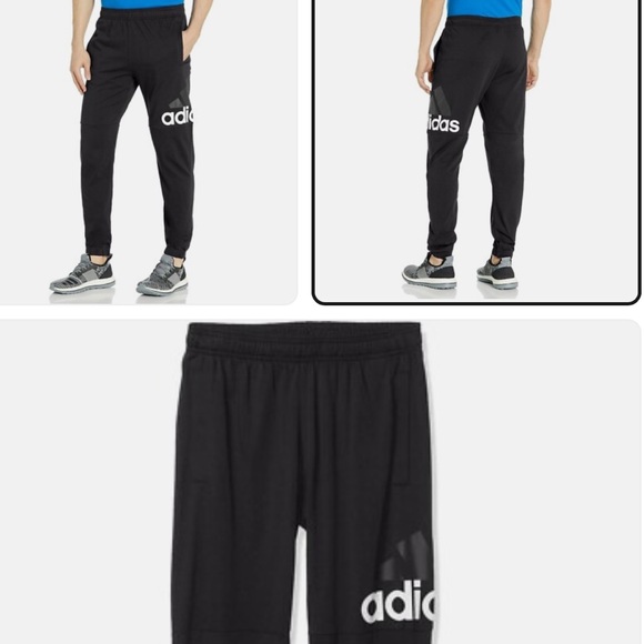 Adidas Performance Men's XL White Logo Black Pull on Slouchy Sweatpants Joggers - Picture 3 of 16